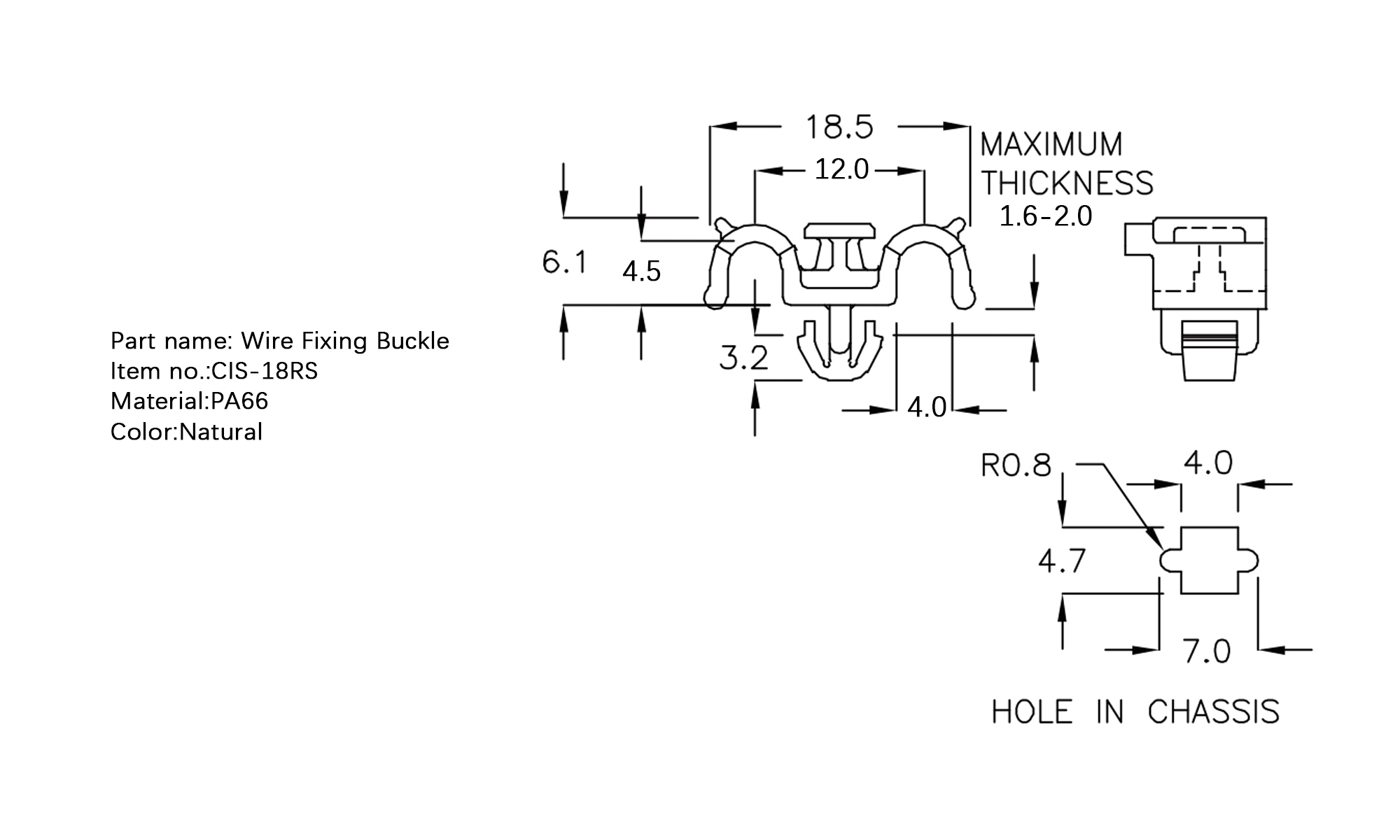 Wire Fixing Buckle CIS-18RS